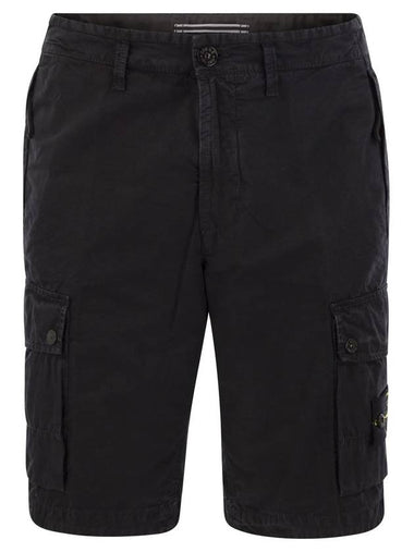 Logo Cotton Slim Cargo Shorts Navy - STONE ISLAND - BALAAN 1