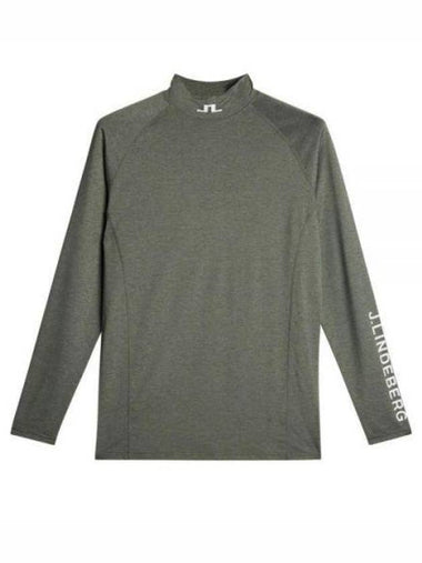 Men's Aelo Soft Compression Long Sleeve T-Shirt Forest Green Melange - J.LINDEBERG - BALAAN 1