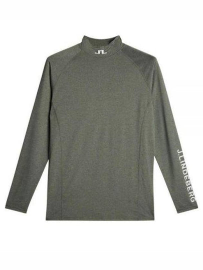 Men's Aelo Soft Compression Long Sleeve T-Shirt Forest Green Melange - J.LINDEBERG - BALAAN 2