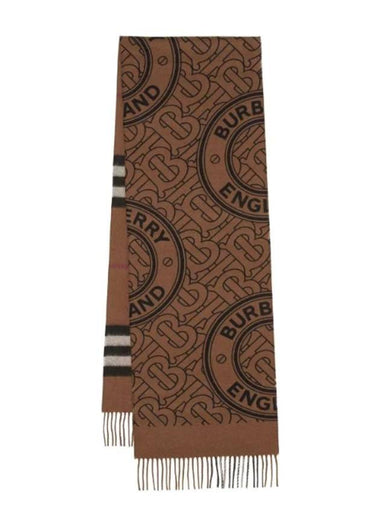 Check Monogram Scarf Brown - BURBERRY - BALAAN 1