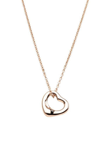 Pink gold Elsa Peretti open heart necklace 11MM 33976 4 - TIFFANY & CO. - BALAAN 1