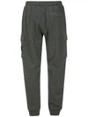 Garment Dyed Cotton Fleece Track Pants Dark Grey - STONE ISLAND - BALAAN 3