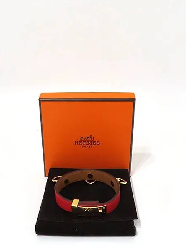 MINI DOG ANNEAUX gold ring embellished leather bracelet - HERMES - BALAAN 6