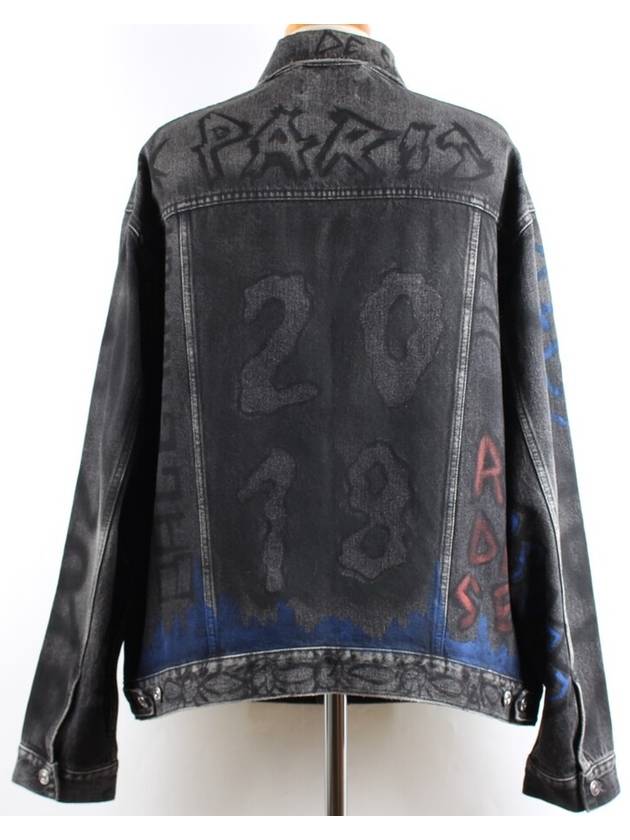 Graffiti black denim jacket 48 - BALENCIAGA - BALAAN 5