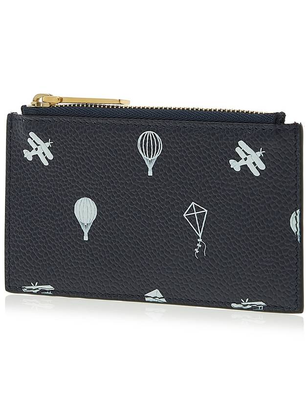 Sky Half Drop 3D Print Card Wallet Navy - THOM BROWNE - BALAAN.