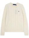 Embroidered Logo Pony Cable Knit Top Cream - POLO RALPH LAUREN - BALAAN 2