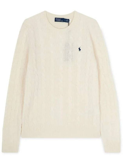 Embroidered Logo Pony Cable Knit Top Cream - POLO RALPH LAUREN - BALAAN 2