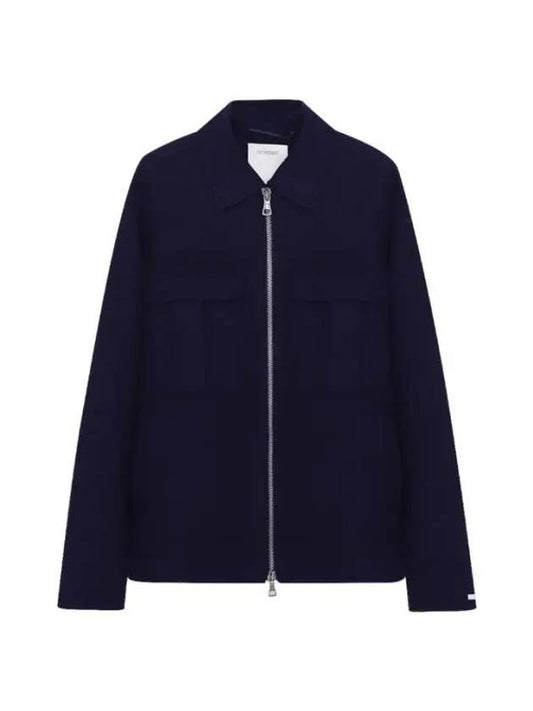 Pisano Pisano Oversized Wool Zip-Up Jacket Navy - MAX MARA - BALAAN 2