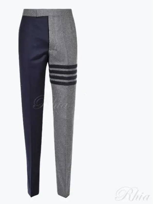 Diagonal Two-Tone Merino Wool Slacks - THOM BROWNE - BALAAN 2