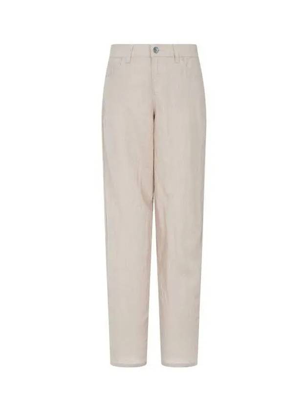 Women s Slim Girl Fit Linen Denim Pants Beige 270466 - EMPORIO ARMANI - BALAAN 1