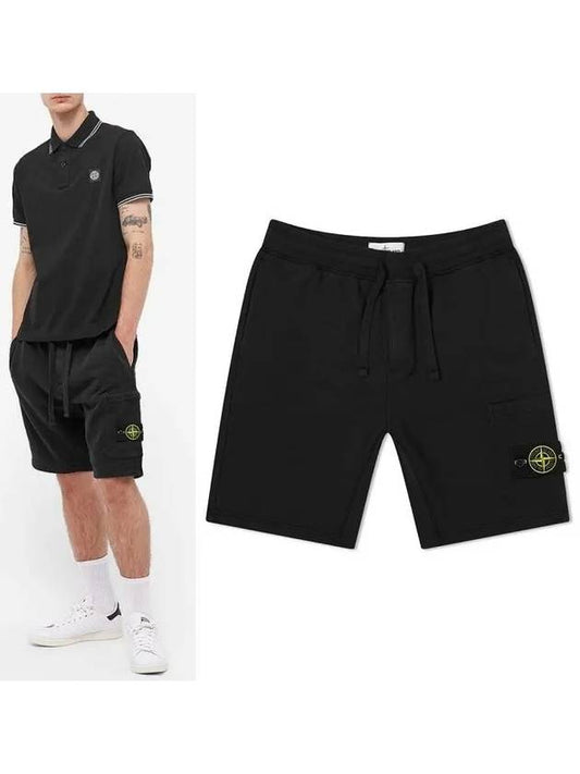 Men's Waffen Training Shorts Black - STONE ISLAND - BALAAN.