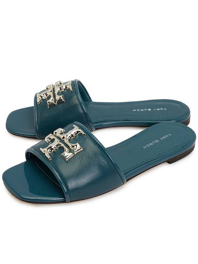 Eleanor Logo Decorated Slide Sandals Blue - TORY BURCH - BALAAN 2