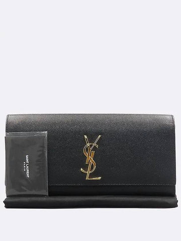 326079 Black SAC CASSANDRE YSL gold logo flap clutch - SAINT LAURENT - BALAAN 1