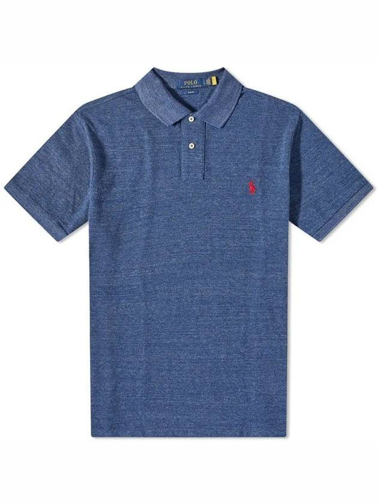 Iconic Mesh Slim Fit Polo Shirt Navy - POLO RALPH LAUREN - BALAAN 2