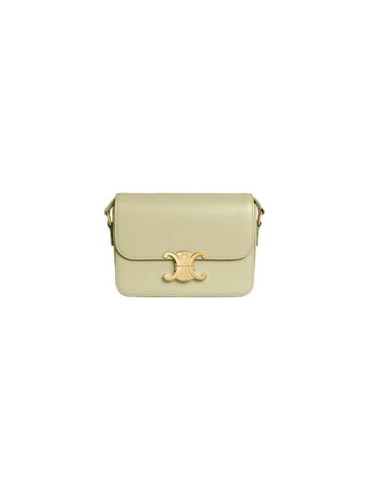 Teen Triomphe Shiny Calfskin Cross Bag Green - CELINE - BALAAN 1