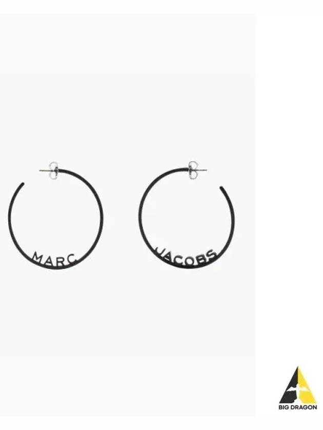 Monogram Oversized Dtm Metal Hoops Black MBECM23001BKX - MARC JACOBS - BALAAN 1