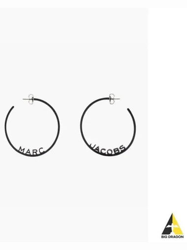 Monogram Oversized Dtm Metal Hoops Black MBECM23001BKX - MARC JACOBS - BALAAN 1