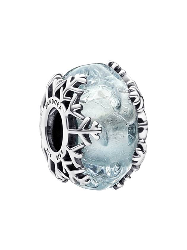 Snowflake Murano Bracelet Charm Silver Blue - PANDORA - BALAAN 1