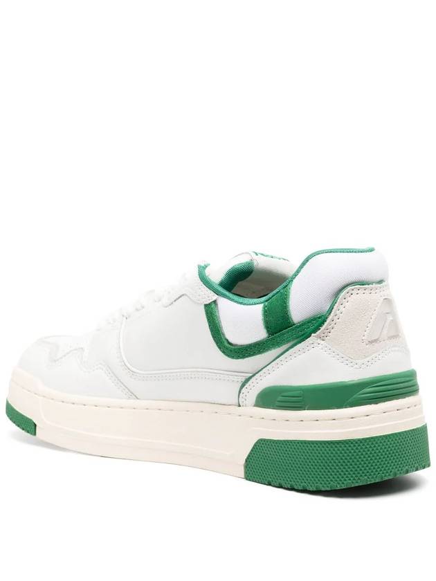 Men's CLC Leather Low Top Sneakers Green White - AUTRY - BALAAN 4