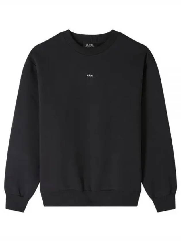 Boxy Micro Logo Sweatshirt Black - A.P.C. - BALAAN 2