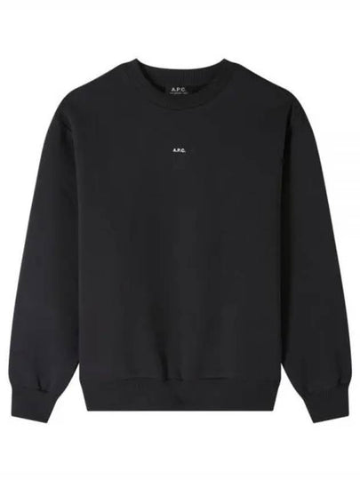 Boxy Micro Logo Sweatshirt Black - A.P.C. - BALAAN 2