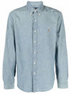 Men's Slim Fit Chambray Denim Long Sleeve Shirt Blue - POLO RALPH LAUREN - BALAAN 1