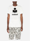 Karman Logo Print Linen Short Sleeve T-Shirt White - ISABEL MARANT - BALAAN 3