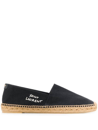 Logo Monogram Espadrilles Black - SAINT LAURENT - BALAAN 2