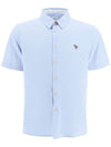 Zebra Patch Casual Fit Short Sleeve Shirt Light Blue - PAUL SMITH - BALAAN 1