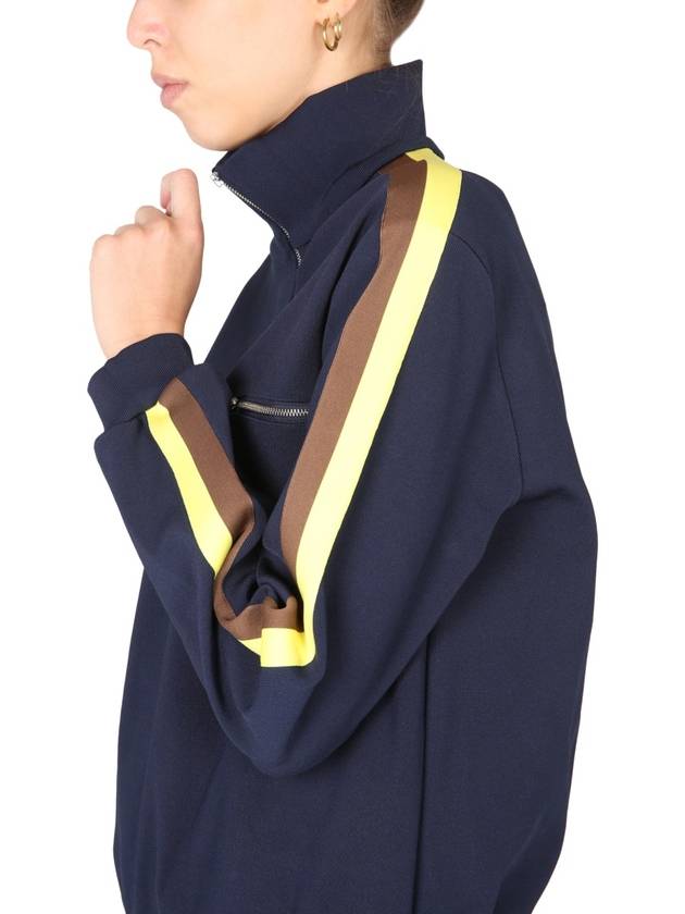 Quarter Zip Sweatshirt Navy - TORY BURCH - BALAAN 5