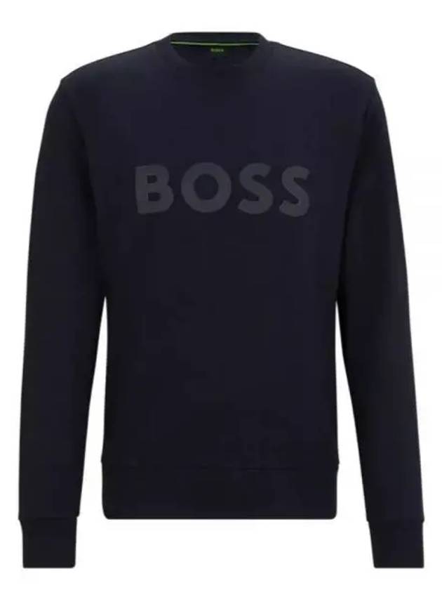 Logo Print Long Sleeve T-Shirt Dark Blue - HUGO BOSS - BALAAN 2