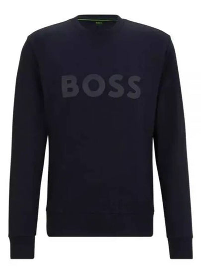 Logo Print Long Sleeve T-Shirt Dark Blue - HUGO BOSS - BALAAN 2