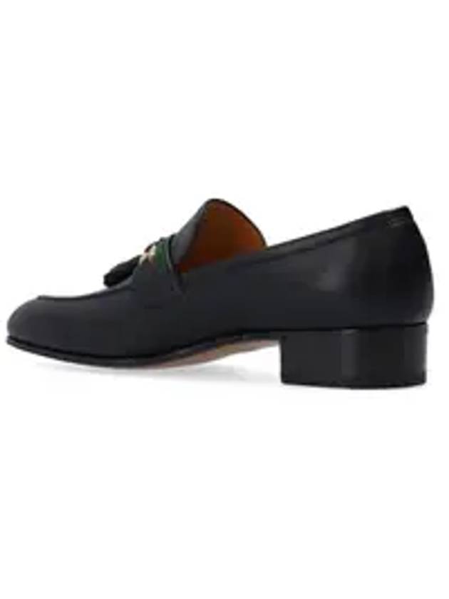 Men's Web Interlocking G Embellished Tassel Loafers Black - GUCCI - BALAAN 6