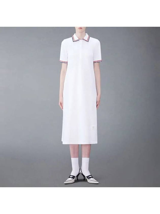 24SS RWB Trimming PK Polo One Piece White FJD111A J0089 100 - THOM BROWNE - BALAAN 2