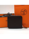 Women's silk half wallet Rouge Cellier Epson - HERMES - BALAAN 1