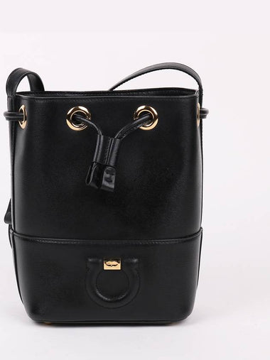 Ferragamo Black Gancini Mini Bucket Crossbody Bag - SALVATORE FERRAGAMO - BALAAN 1