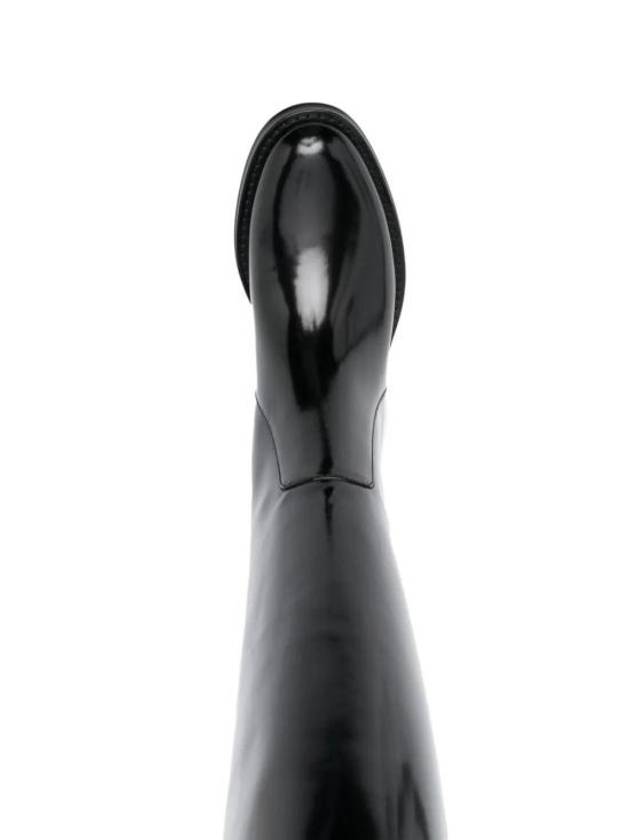 Hunt Leather Long Boots Black - SAINT LAURENT - BALAAN 6