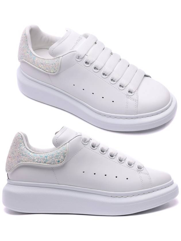 Oversole Glitter Tab Low Top Sneakers White - ALEXANDER MCQUEEN - BALAAN 3