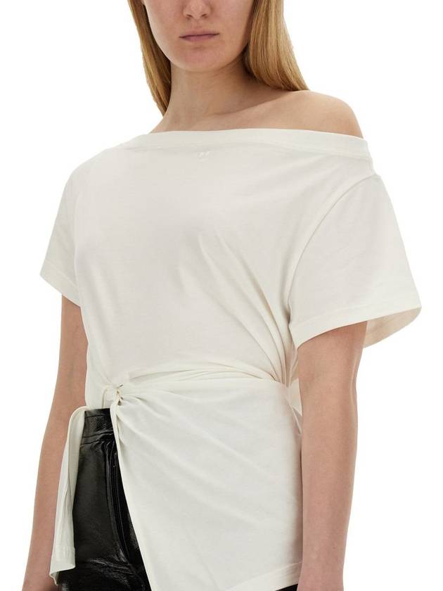 Boat neck cotton blouse white - COURREGES - BALAAN 5