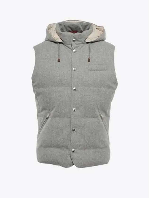 Feather Down Padded Wool Vest Grey - BRUNELLO CUCINELLI - BALAAN 2