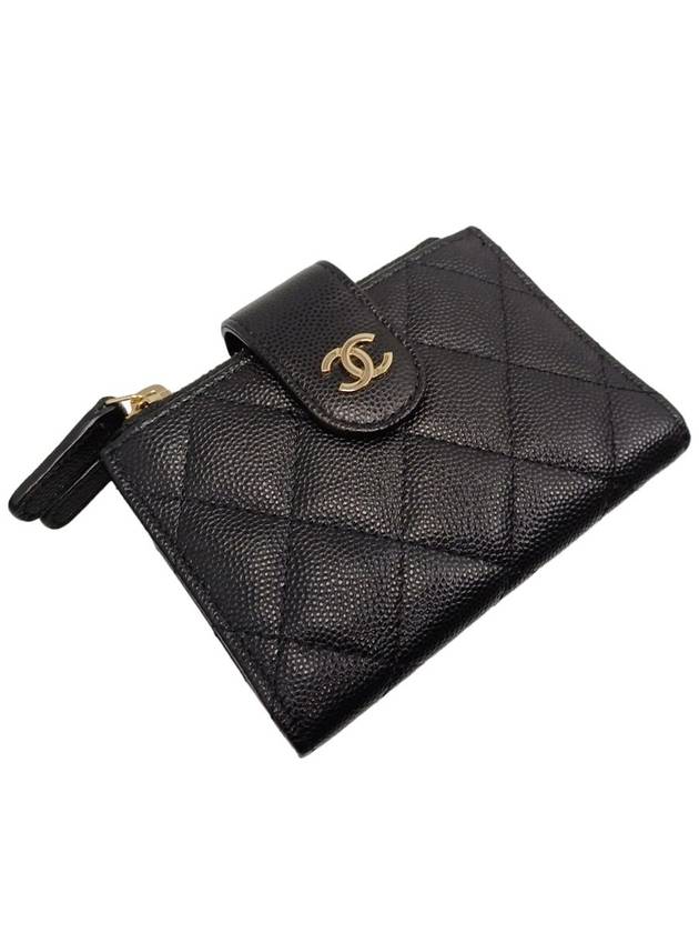 Women s AP1928 Classic Double Zipper CC Logo Caviar Siamese Card Wallet - CHANEL - BALAAN 4