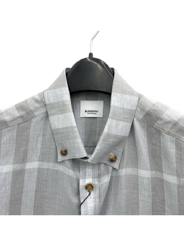 Check Long Sleeve Shirt Grey - BURBERRY - BALAAN 4