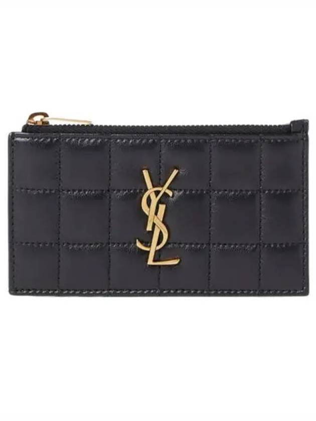 Cassandra Matelasse Leather Card Wallet Black - SAINT LAURENT - BALAAN 2