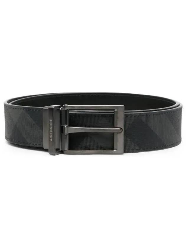 Plaid Motif Leather Belt Grey - BURBERRY - BALAAN 2