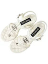 Women s CC Logo Quilted Sandals White - CHANEL - BALAAN 1