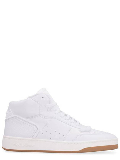 SL 08 Calfskin Mid High Top Sneakers White - SAINT LAURENT - BALAAN 2