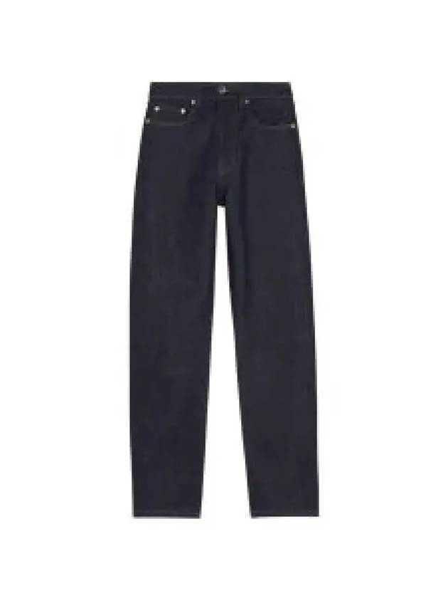 Women's Crop Cotton Straight Jeans Dark Navy - MAISON KITSUNE - BALAAN 2