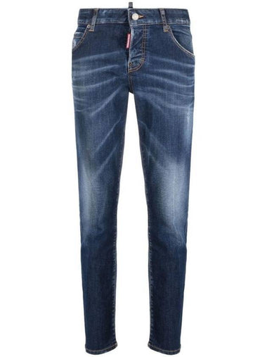 Cropped Skinny Jeans Blue - DSQUARED2 - BALAAN 1