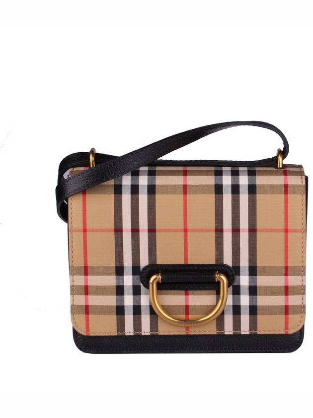 Small Vintage Check D-ring Bag Black Beige - BURBERRY - BALAAN 2