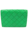 667141 Green Paraket Lambskin Intrecciato Business Card Holder - BOTTEGA VENETA - BALAAN 1